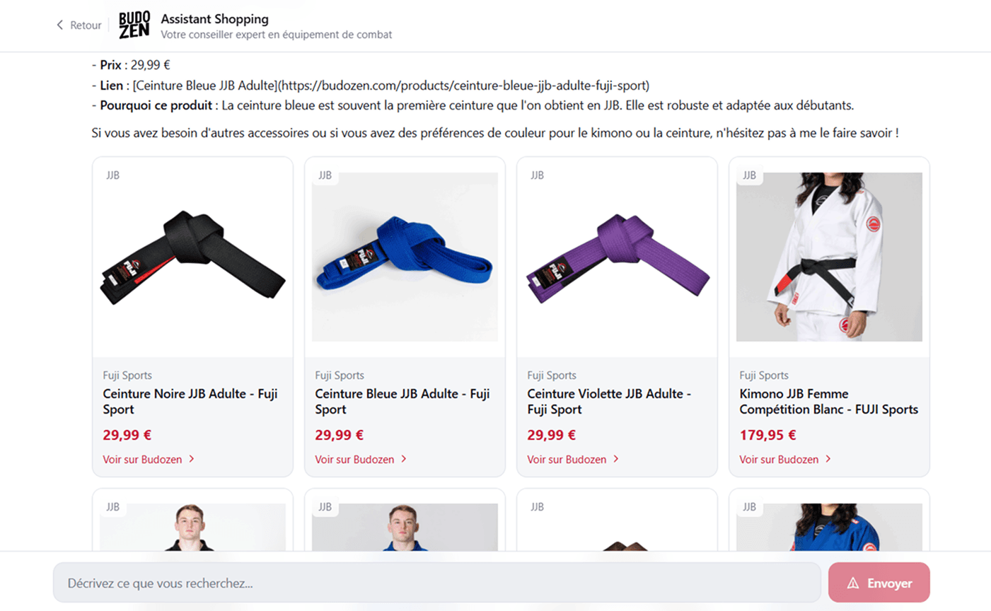 Budozen Assistant shopping IA img 2